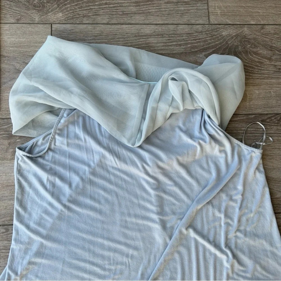 Michel Studio Light Blue Off The Shoulder Stretchy Top - Picture 13 of 14